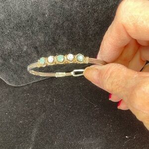 Beautiful handmade, wire-wrapped bangle bracelet.